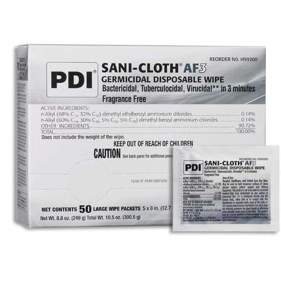 Sani-cloth Af3  Individual Packets  Large  5  X 8