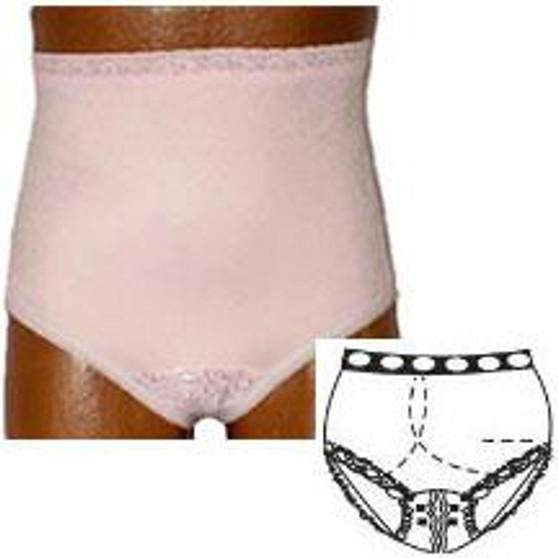 Options Split-lace Crotch With Built-in Barrier/support, Light Yellow, Right Side Stoma, Small 4-5, Hips 33" - 37"