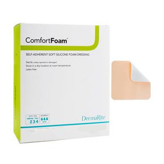 Comfortfoam Wound Dressing With Soft Silicone Adhesive, 4" X 5"
