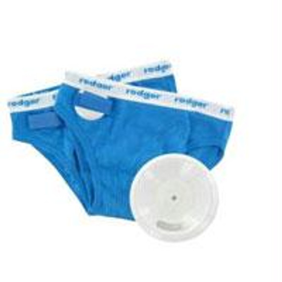#140 Rodger Wireless Bedwetting Starter Kit With 2 Child Medium Briefs-blue, Full Tuckable Underpad, Alarm