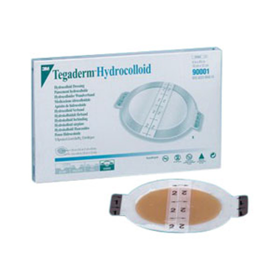 Tegaderm Hydrocolloid Dressing With Outer Clear Adhesive 5-1/8" X 6" Oval