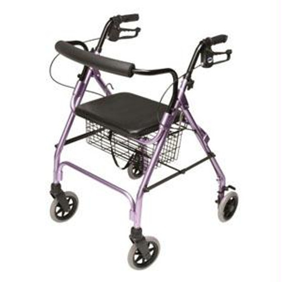 Lumex Walkabout Lite Four-wheel Rollator, Lavender, 6" Wheel