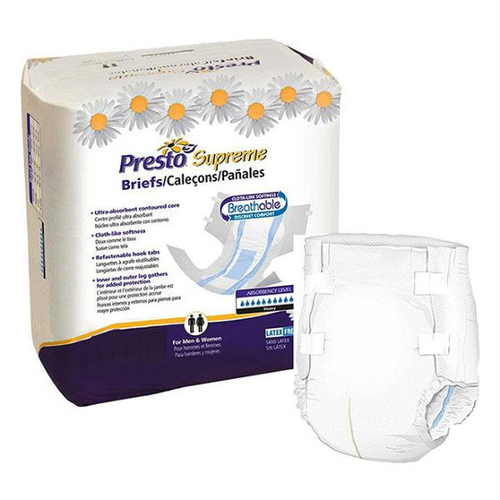 Presto Breathable Brief, Ultimate Absorbency, X-large, 58"-64"