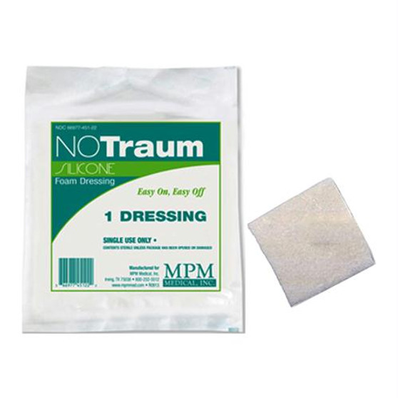 Notraum Extra Bordered Silicone Foam Dressing, 4" X 4"