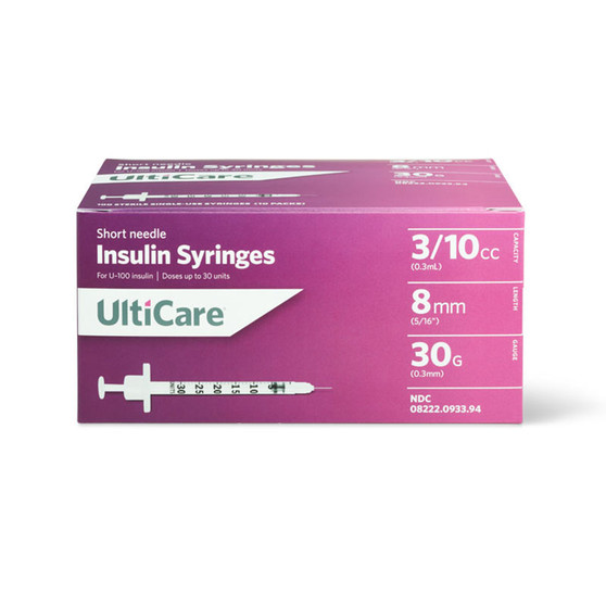 Ulticare Syringe 31g X 5/16", 3/10 ML - 90 Ct