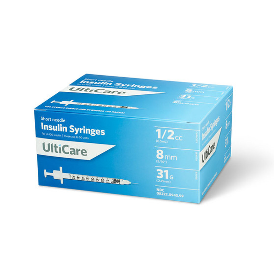 Ulticare Syringe 31g X 5/16", 1/2 ML - 90 Ct