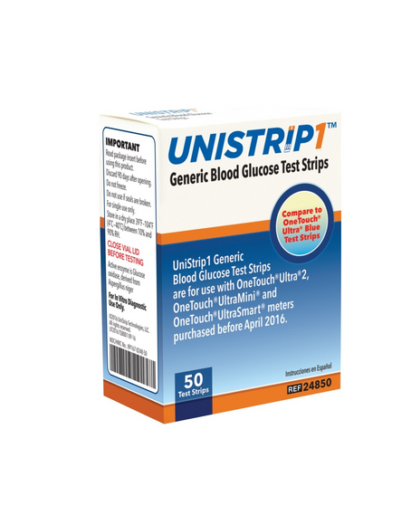 UniStrip Glucose 50 Test Strips For Glucose Care