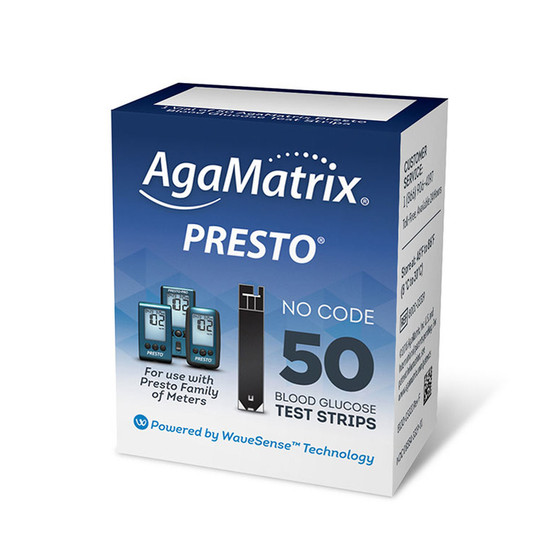 AgaMatrix WaveSense Presto 100 Test Strips For Glucose Care