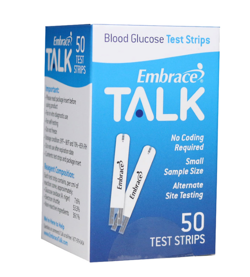 Omnis Health Embrace Talk 50 Test Strips For Glucose Care