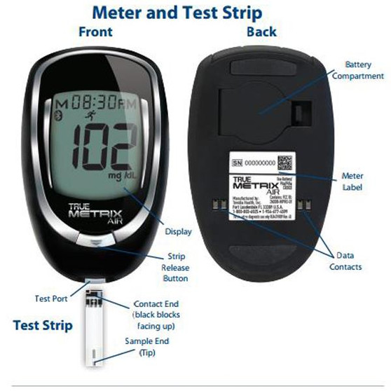 TRUE Metrix AIR Blood Glucose Meter kit For Glucose Care Bluetooth