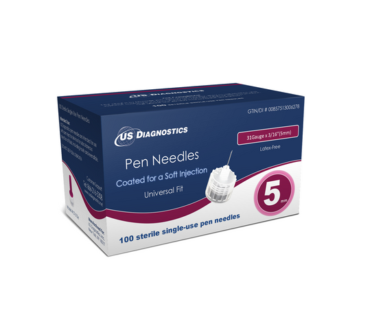 USD Pen Needles  31 Gauge x 3/16 (5mm) 300 Ct For Glucose Care