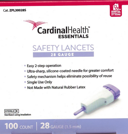 ReliaMed Safety Lancet 28G Disposable For Glucose Care - 3 Pack