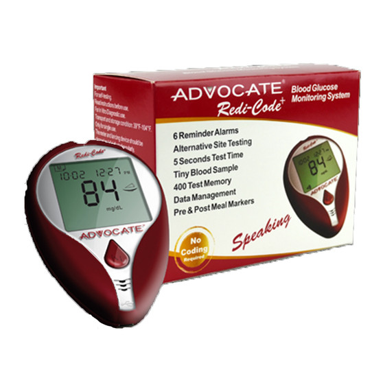 Advocate Redi-Code+ Speaking Glucose Meter Only  For Glucose Care