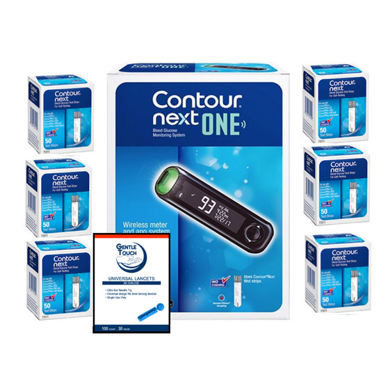 Ascensia Bayer Contour Next ONE Meter Kit [+] Next 300 Test Strips & Lancets For Glucose Care