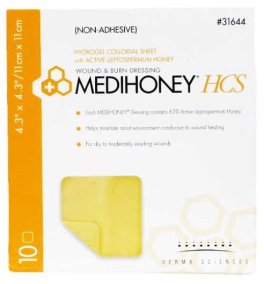 Medihoney Adhesive Hcs Sheet, 4.5" X 4.5" Each