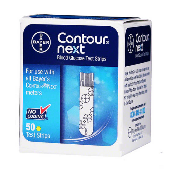 Ascensia Bayer Contour Next Meter [+] Next 50 Test Strips, Control Solution, Lancing Device & Lancets For Glucose Care