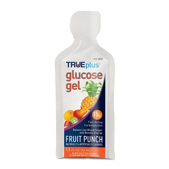 TRUEplu Glucose Gel Packet, Fruit Punch - 6 Pack