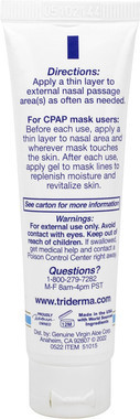 TriDerma nasal dryness gel on white background – travel-friendly size for air travel and on-the-go relief