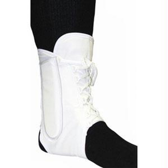 Bell-horn Lightweight Lace-up Canvas Ankle Brace, Medium 8-1/2" - 10'' Waist, White