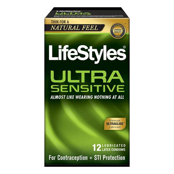 Lifestyles Ultra Sensitive Latex Condoms, 14 Count