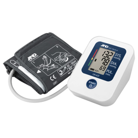 A & D Medical Essential One Button Blood Pressure Monitor With Batteries