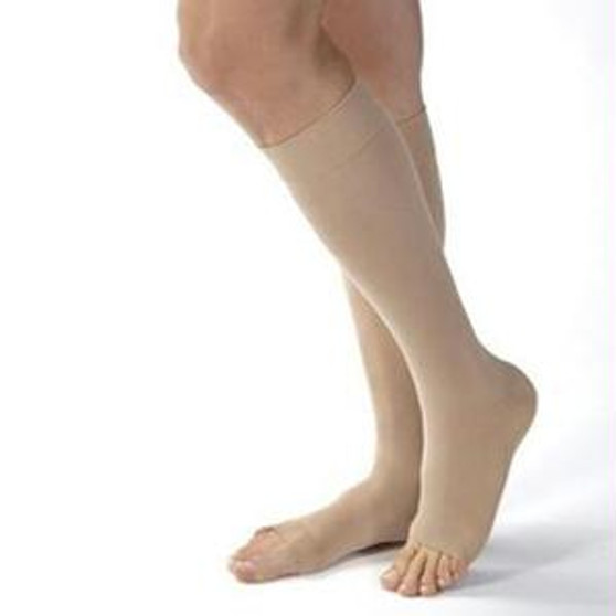 Knee-high Firm Opaque Compression Stockings Large Full Calf, Black