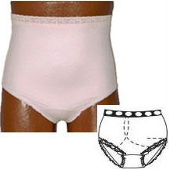 Options Ladies' Basic With Built-in Barrier/support, Light Yellow, Right-side Stoma, Xx-large 11-12, Hips 47" - 49"