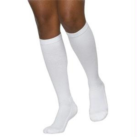 232c Essential Cotton Calf, 20-30mmhg, Men's, Medium, Long, White