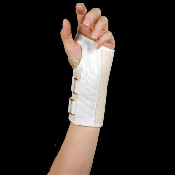 Leader Deluxe Carpal Tunnel Wrist Support, White, X-large/left