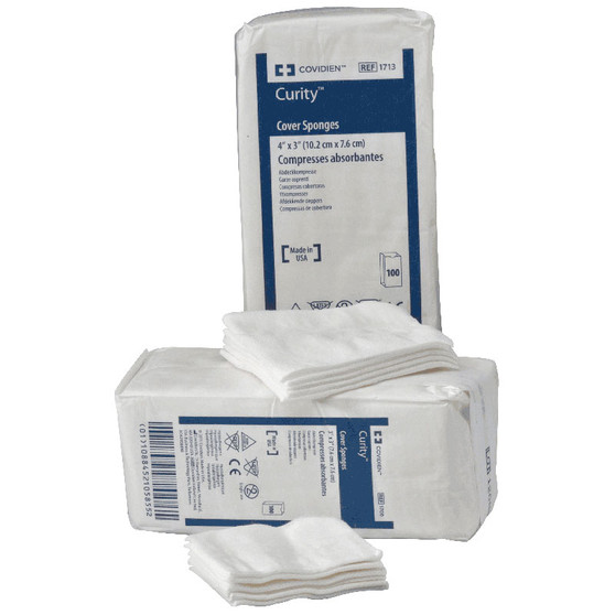 Curity Nonsterile Cover Sponge 3" X 3", 4 Ply