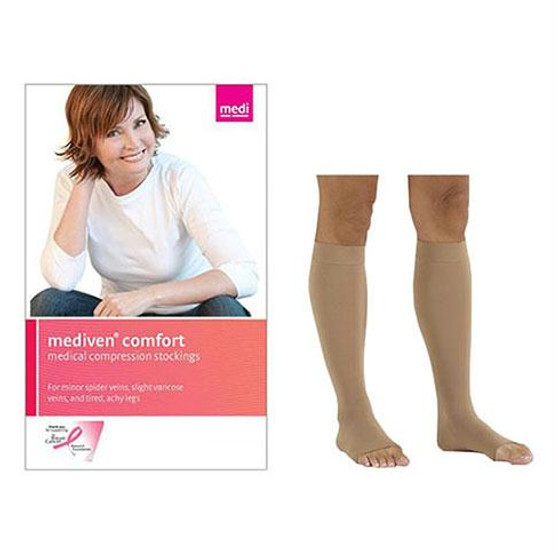 Mediven Comfort Calf, 15-20, Open, Natural, Size 4