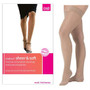 Sheer & Soft Thigh High With Silicone Top Band, 15-20, Closed, Natural, Size 2
