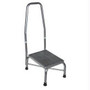 Bariatric Foot Stool With Handrail, Silver Vein