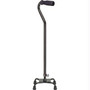 Quad Cane With Small Base And Vinyl Contoured Grip, Chrome