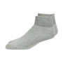 Overt Diabetic Cotton Blend Ankle Socks for Optimal Circulatory Flow, Gray 3 Pairs - Size 10-13 By Curative Diagnostics