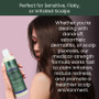 TriDerma tea tree shampoo being massaged into scalp – cooling sensation from peppermint oil for refreshed, clean feeling