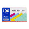 Index Cards 3"x 5" Ruled/Assorted Colors 100Pk