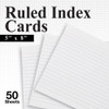 Index Cards 5"x 8" Ruled/White 50Pk