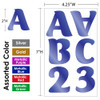 Labels Alphabet & Numbers 2" Metallic Colors  10 Sheets