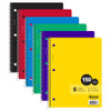 Notebook 5-Subject/Spiral Assorted Colors 150 Sheets