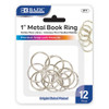 Book Rings 1" Metal 12Pk