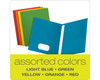 Folder Twin Pocket w/Fasteners Assorted Colors 25 Box