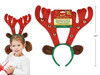 Headband Reindeer Antler W/ Bells 14.5in Felt (MOQ:12)