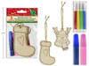 Decoration Xmas Hanging Wooden Kit e3pcs Pbh.2Asst (MOQ:12)