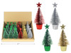 Decoration Snow Dusted/ Glitter Xmas Tree on Wooden 6in (MOQ:24)