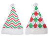 Santa Hat Xmas Chevron/Argyle Print 17in x 11.75in (MOQ:12)