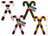 Tinsel Criss Cross Candy Cane Hanging 14in (MOQ:16)
