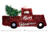 Plaque-Tinsel Merry Christmas Truck w/Tree