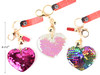 Keychain-Sequin Heart 6-1/3"  (MOQ: 24)