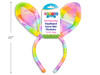 Headband-Rainbow Plush w/Iridescent Patch Bunny Ears 11-1/8"  (MOQ: 12)